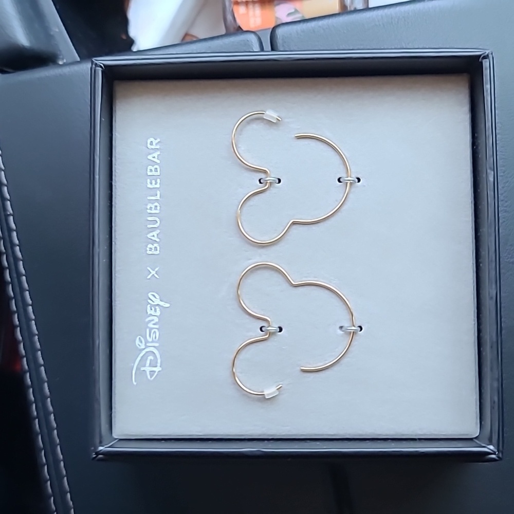Disney x Baublebar Gold Mickey Hoops